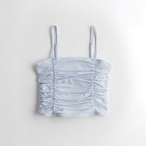 Hollister Ruched Crop Cami in Light Blue